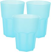 Limonade/drinkbeker onbreekbaar kunststof - 6x - blauw - 480 ml - 12 x 9 cm - camping bekers