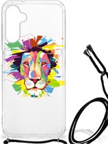GSM Hoesje Geschikt voor Samsung Galaxy A14 5G Leuk TPU Back Cover met transparante rand Lion Color