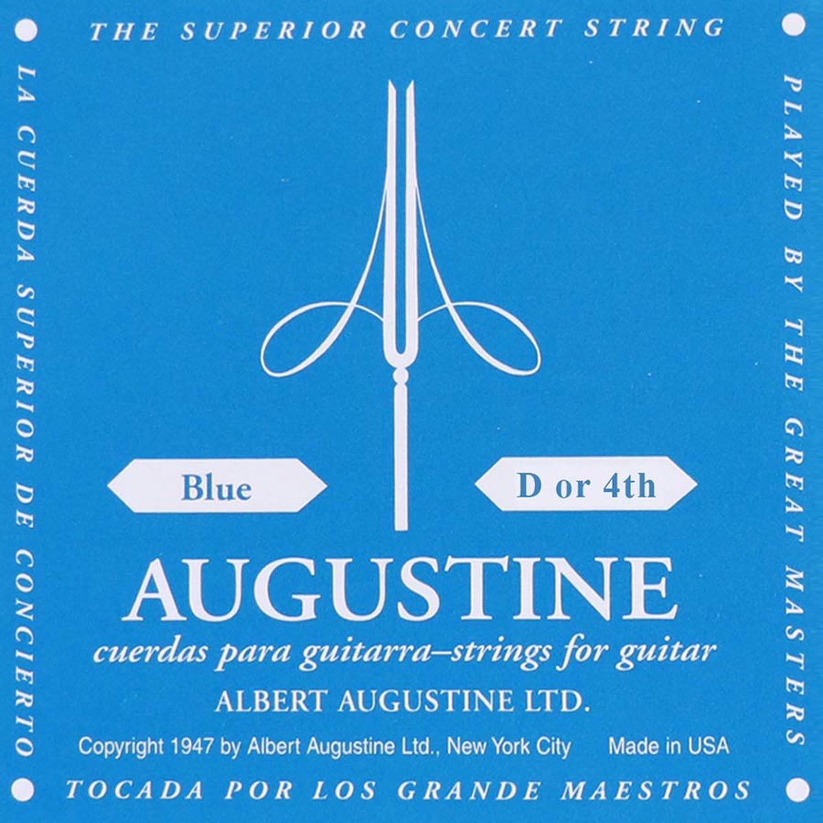 Augustine AUBLU-4 D-4 snaar, silverplated wound nylon, high tension