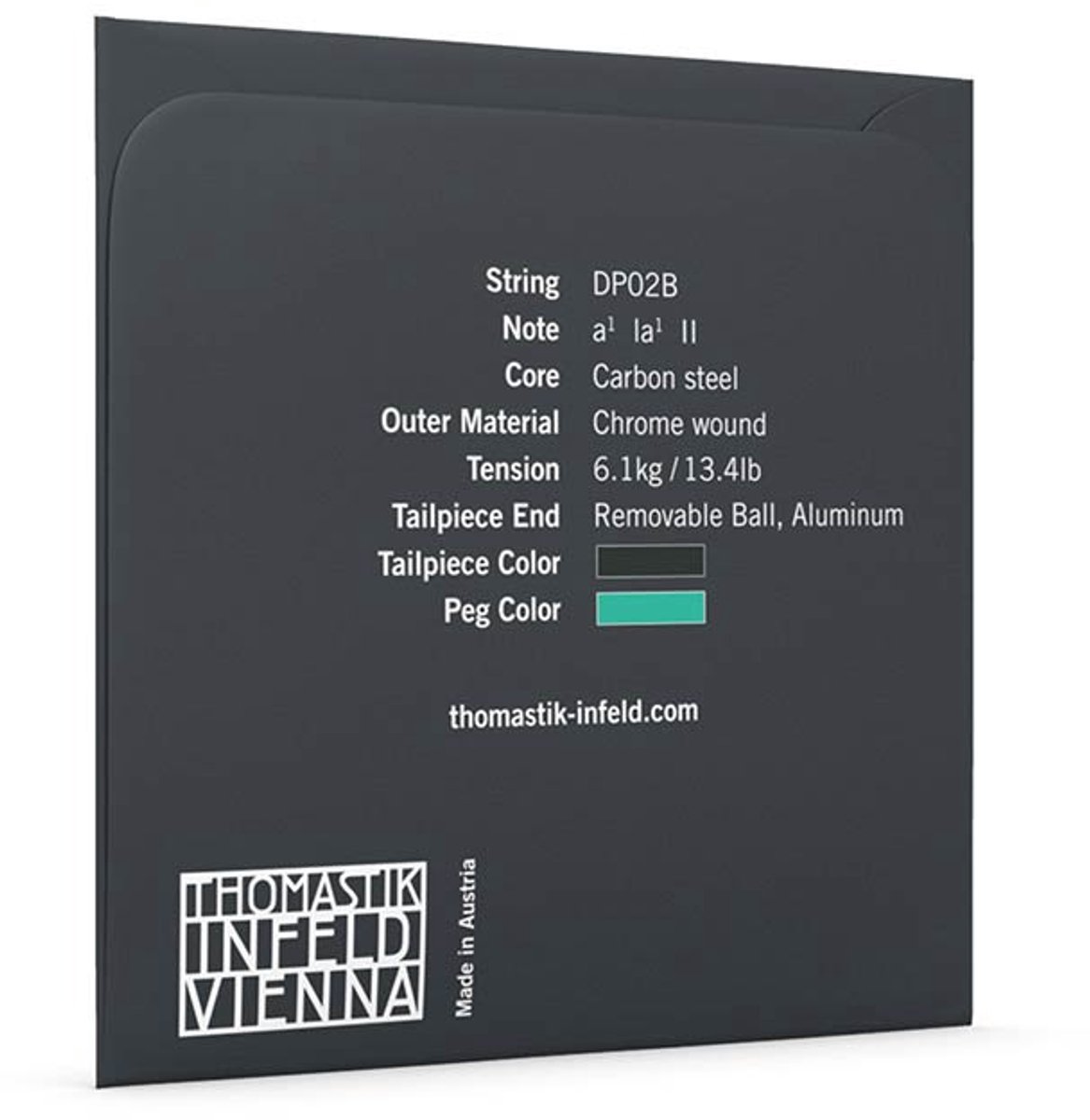 Thomastik Infeld THDP-02B violin string A-2 4/4 medium, steel core, chrome wound