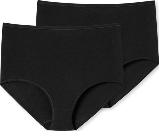 SCHIESSER 95/5 slip (pack de 2) - slip maxi femme coton bio noir - Taille : 46