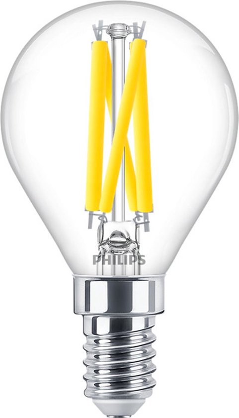 Philips MASTER LED E14 Kogel Filament Helder 3.4W 470lm - 922-927 Dim naar Warm | Beste Kleurweergave - Dimbaar - Vervangt 40W