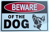 Homeson Wandbord Beware of the dog - Pas op voor de hond - Hier waak ik - Waakbord