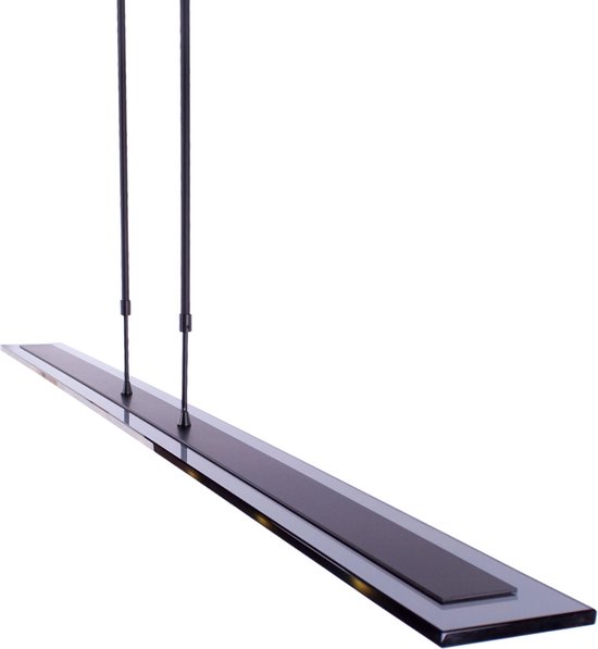Verstelbare hanglamp Vigo | zwart | glas / metaal | 130 cm lang | in hoogte verstelbaar tot 145 cm | eettafellamp | modern design