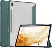 Tablet Hoes geschikt voor de Samsung Galaxy Tab S8 Plus | Book Case met Standaard | Kunstlederen Beschermhoes | Tri-fold | met Sleep/Wake Functie Groen