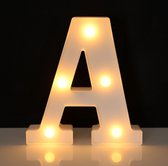 Lichtgevende Letter A - 22 cm - Wit - LED