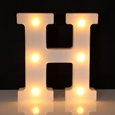 Lichtgevende Letter H - 22 cm - Wit - LED
