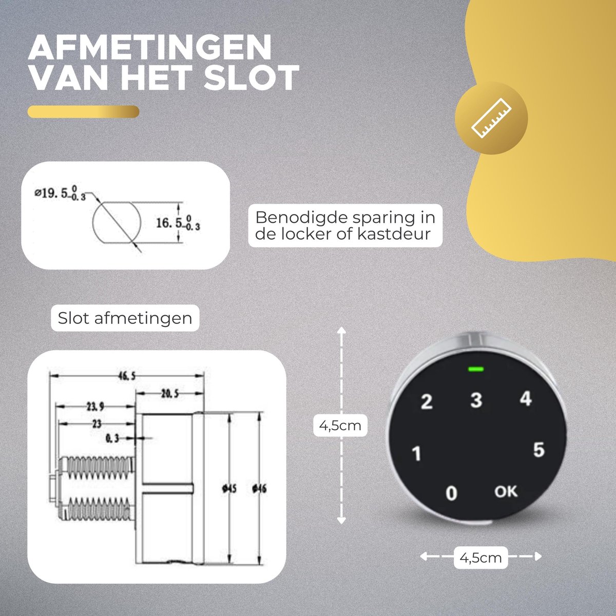 Brievenbusslot, elektrisch touch-toetsenbord, wachtwoord-code-nummerkast, ladenslot met sleutel voor kast, lade, brievenbus, toegangscontrole Brievenbusslot, elektrisch touch-toetsenbord, wachtwoord-code-nummerkast, ladenslot met sleutel voor kast, lade, brievenbus, toegangscontrole