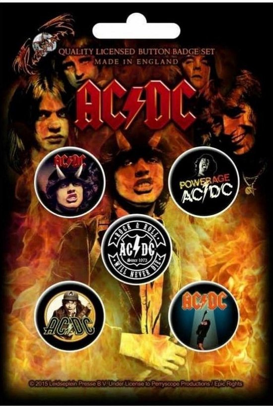 AC/ DC - Highway To Hell - Pack de 5 Boutons