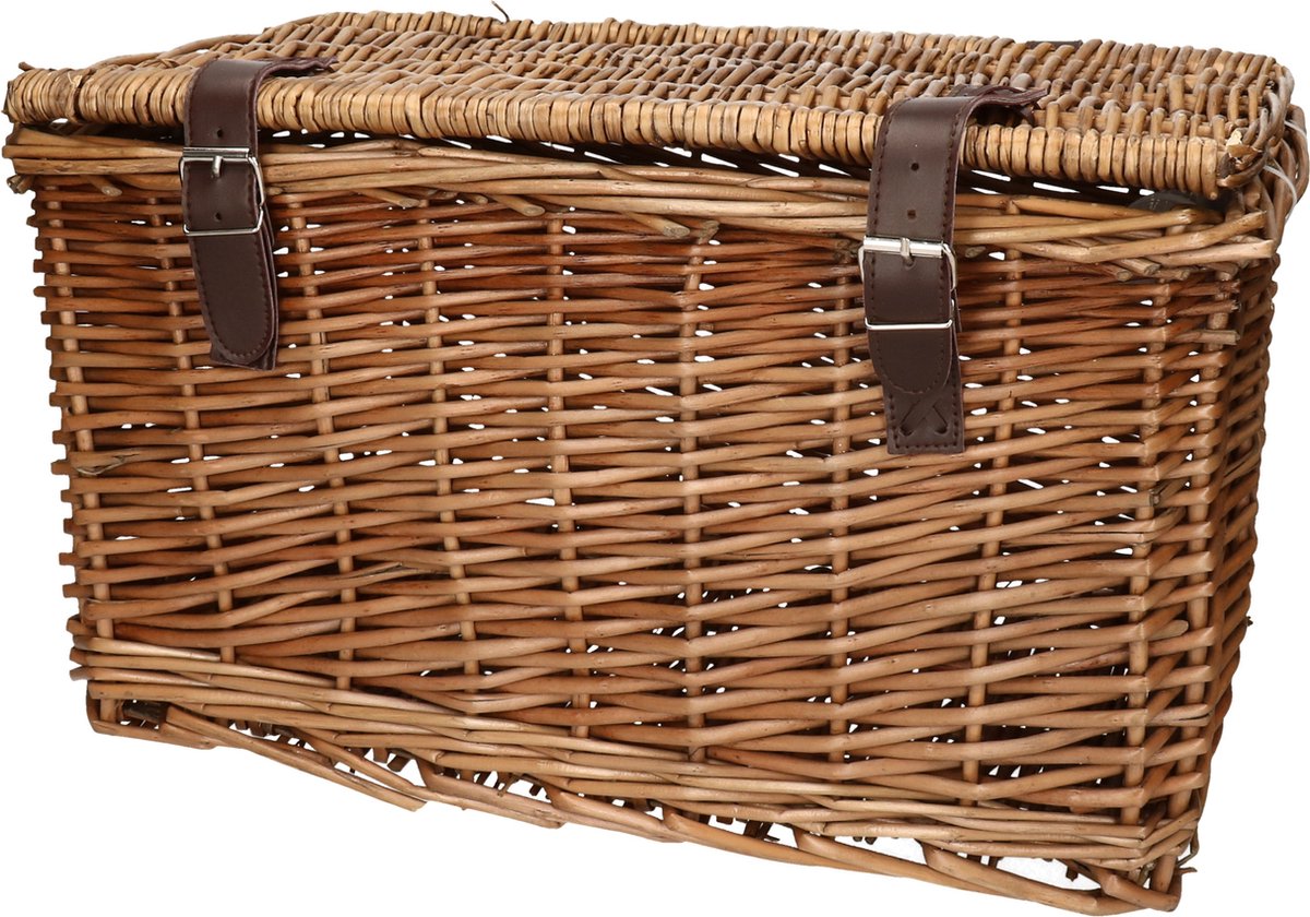 Panier Vélo Avant Osier Bicycle Gear - 45x30x25cm 30L - Style Boulanger Rétro - Fixation Guidon