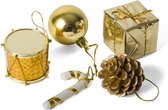 Kleine kersthangers - 40x st - goud - 5 cm - kunststof - kerstornamenten