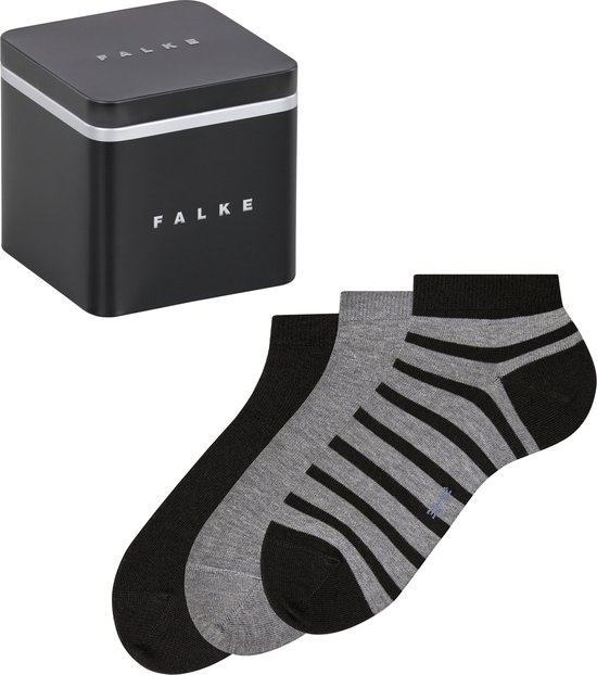 FALKE Happy Box 3-Pack cadeau geschenkset katoen multipack sneakersokken heren veelkleurig