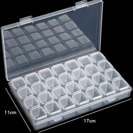 Boîte de rangement 20 compartiments, 17 x 13,8 x 2,5 cm, Plastique