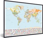 Fotolijst incl. Poster - Wereldkaart - Vlag - Oranje - Groen - 80x60 cm - Posterlijst