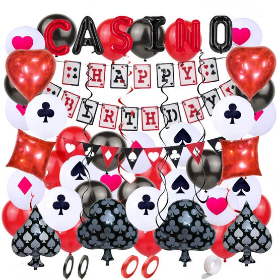 Joya Party® 66 Stuks Casino Feest Versiering Decoratie set | Thema Las Vegas  | Poker... | bol