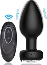 Toys Hub® Vibrerende Buttplug met Afstandsbediening - Ebook Anaal Genot - 10 Vibraties - Voor Mannen & Vrouwen - Waterproof - Vibrator - Buttplugs - Anaal Plug - Sex Toys - Siliconen - Zwart
