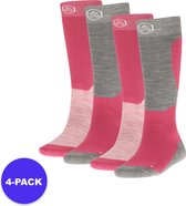 Apollo (Sports) - Skisokken Unisex - Pink Design - Maat 39/42 - 4-Pack - Voordeelpakket
