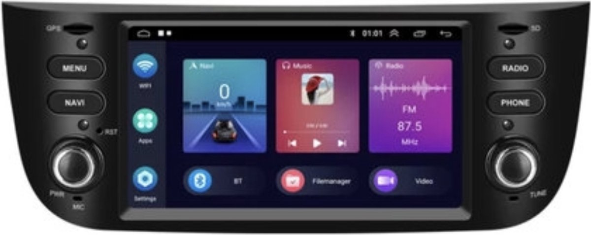 Autoradio voor Fiat Punto/Linea 2010-2016 Android 11 2G+32G CarPlay/Auto/Wifi/GPS/RDS/DSP/DAB+