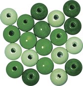 Houten Groene Kralen Mengsel - Gepolijst - 12mm - 32 stuks - FSC