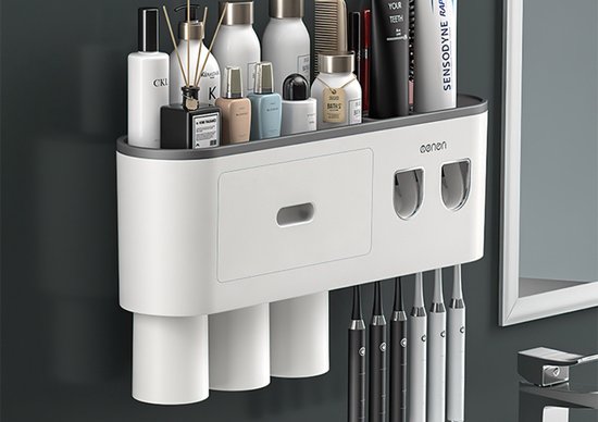 Hog Elektrische tandenborstelhouder, wandmontage, met 4 Hog Elektrische tandenborstelhouder, wandmontage, met 4