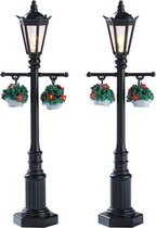 2 Stuks Miniatuur Straatlantaarn En Bank – Kerstdorp Accessoire, Feeëntuin Decoratie, Poppenhuis Model