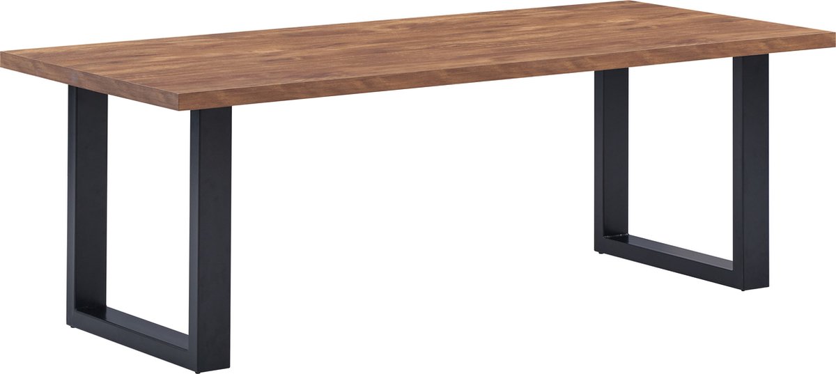 Belfurn - Eetkamertafel 220x95cm Ensor in acacia decor met U-poot in zwart metaal