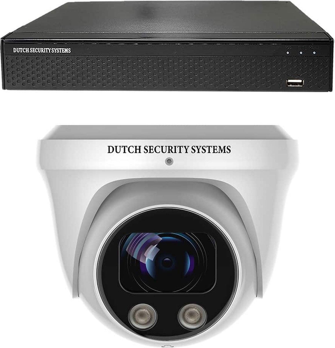 Draadloze Beveiligingscamera Set - 1x PRO Dome Camera - UltraHD 4K - Sony 8MP - Wit - Buiten & Binnen - Met Nachtzicht - Incl. Recorder & App