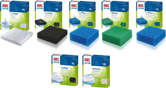 Juwel - Filter spons set 5 Soorten - XL Jumbo - Bioflow 8.0 + Carbax + Amorax - Filtermateriaal