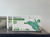 Nitril handschoenen - SOLI BIO groen ongepoederd - maat L - doos 10 x 100 stuks