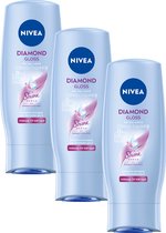 NIVEA Diamond Gloss Conditioner - Haarconditioner - Met heilzame rozenolie - Voor normaal tot dof haar - Voordeelverpakking 6 x 200 ml