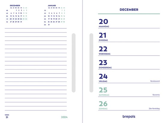 Brepols Kalender 2024 • Weekomlegblok NL met sleuf • losbladig • 10 x 15 cm