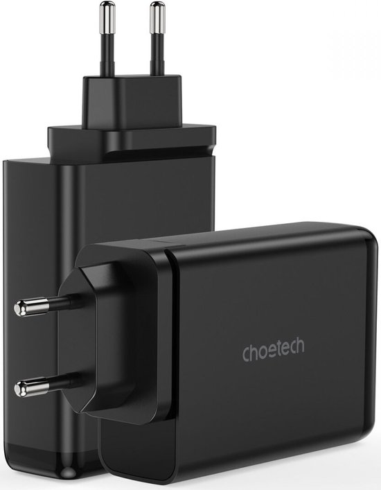 Choetech 140W USB en USB-C Snellader GaN Adapter Zwart