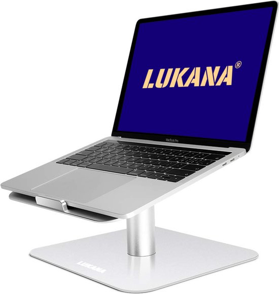 Foto: Lukana laptop standaard verstelbaar en draaibaar laptop verhoger ergonomisch ontwerp 360 graden rotatie thuiswerken