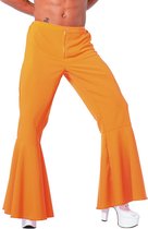 Wilbers & Wilbers - Hippie Kostuum - Oranje Hippie Broek Bi-Stretch - Oranje - Maat 52 - Carnavalskleding - Verkleedkleding