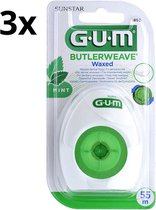 GUM Butlerweave Waxed Tandzijde Mint - 3 x 55 meter - Voordeelverpakking