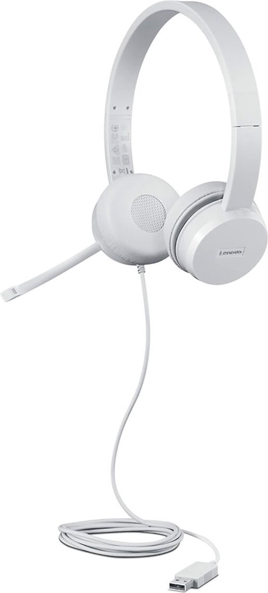 Lenovo GXD1E71385 hoofdtelefoon/headset Bedraad Pols Oproepen/muziek USB Type-A Grijs