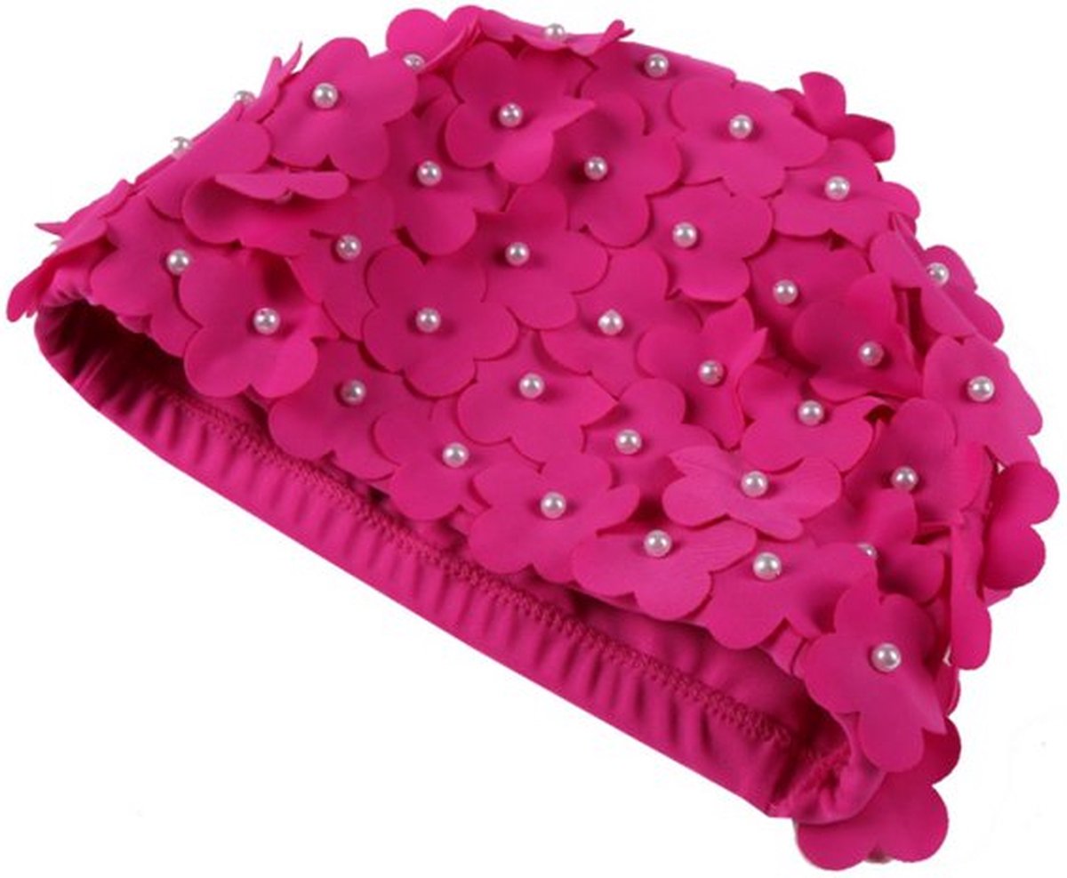 Winkrs | Roze Bloemetjes Badmuts | Douche accessoire, haarbedekking, douchecap, zwemmen — afbeelding 3