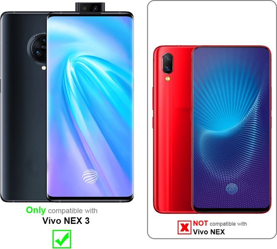 Protecteur d'écran Cadorabo pour Vivo NEX 3 Film d'armure plein écran Film de protection en TRANSPARENT avec NOIR - Verre de protection d'écran trempé (trempé) de dureté 9H avec 3D Touch