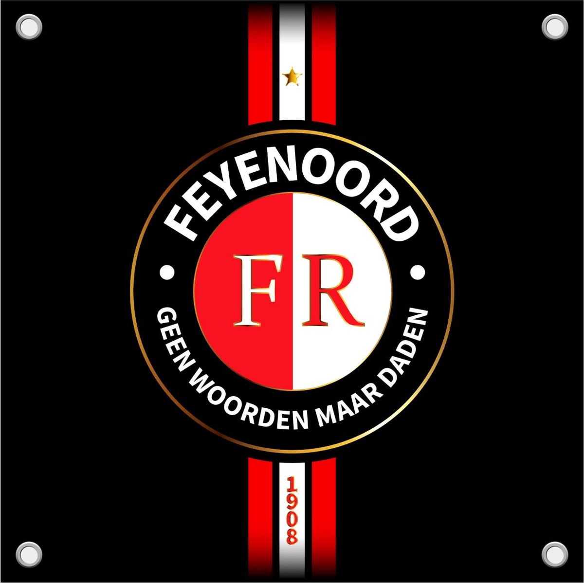 Feyenoord Tuinposter Geen Woorden Maar Daden 1 Voetbal Tuinposter Poster 