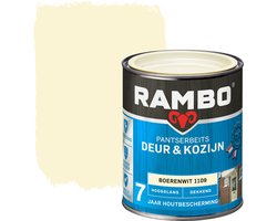 Rambo Pantserbeits Deur & Kozijn Hoogglans Dekkend - Super Vochtregulerend - Boerenwit - 0.75L