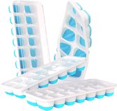Silicone Ice Cube Tray, 14 Compartment Ice Cube Tray with Lid, Silicone Seal Airtight & Waterproof LFGB Certified, Stackable Ice Cube Trays, Ice Cube Tray Ice Cube