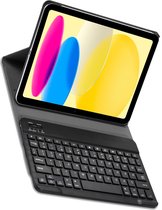 Hoesje Geschikt voor iPad 2022 Toetsenbord Hoes Book Case - Hoes Geschikt voor iPad 10 Toetsenbord Hoesje Keyboard Cover - Zwart