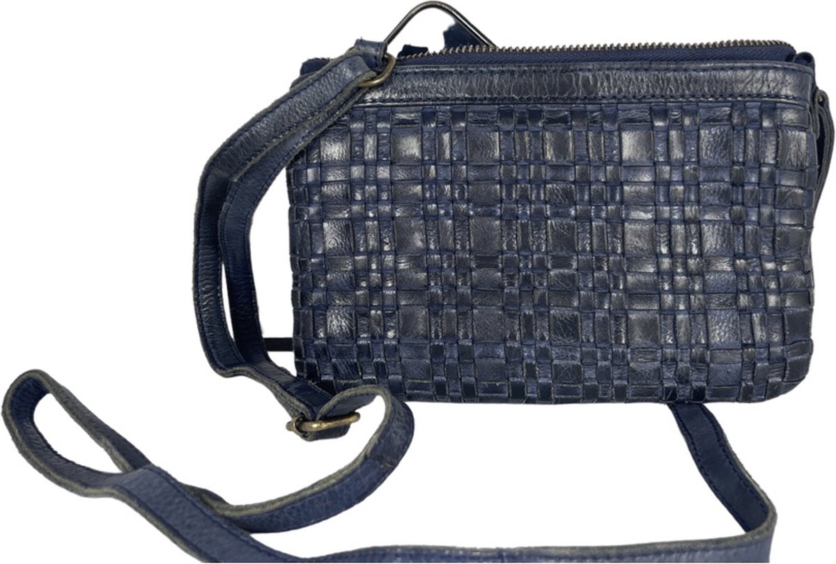 QUARKZMAN Echtes Leder Taschenriemen, Schultergurt 106cm-130cm Verstellbare Crossbody Handtaschengurt 1,5cm/0,7 Breite Schulterriemen für Taschen Schultertasche(Dunkelblau, Goldschnalle