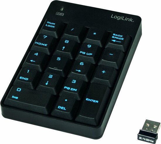 LogiLink ID0120 numeriek toetsenbord RF Draadloos Notebook Zwart