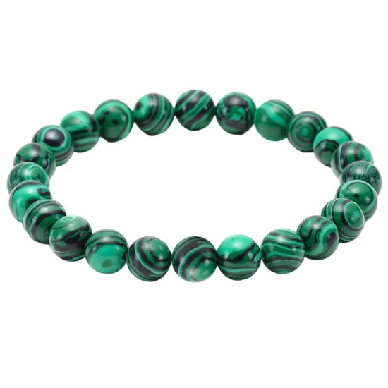 Fako Bijoux® - Bracelets de perles Natuursteen - Classic - 8mm - Malachite Verte