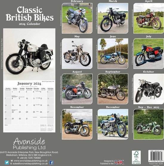 Classic British Bikes Kalender 2024