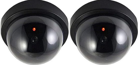 Dummy camera 2-pack – waterdicht – met LED-indicator – zwart