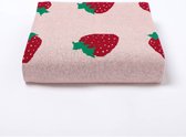 Mandhi | Couverture pour bébé aux fraises roses : couverture Bébé rose pastel avec imprimé fraise, 100 % coton, couverture pour bébé douce, première couverture pour bébé mignonne, couverture pour bébé de printemps