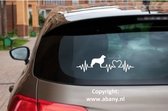 Friese stabij 3x – autosticker - stickers voor raam auto deur muur laptop - heartbeat – ras - hondensticker - hondenlijn - Doglove - Abany quality design - made in holland