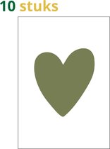 10 pièces cartes de voeux coeur - carte de voeux - coeur Cartes de vœux force - cartes de confort - force - rétablissement bientôt - coeur
